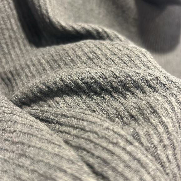 Heimious Knit Top Olive Green Large Dolman Sleeves Cowlneck Ribbed Oversized USA - Picture 5 of 8